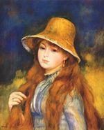 Ренуар Девушка в соломенной шляпе 1884г